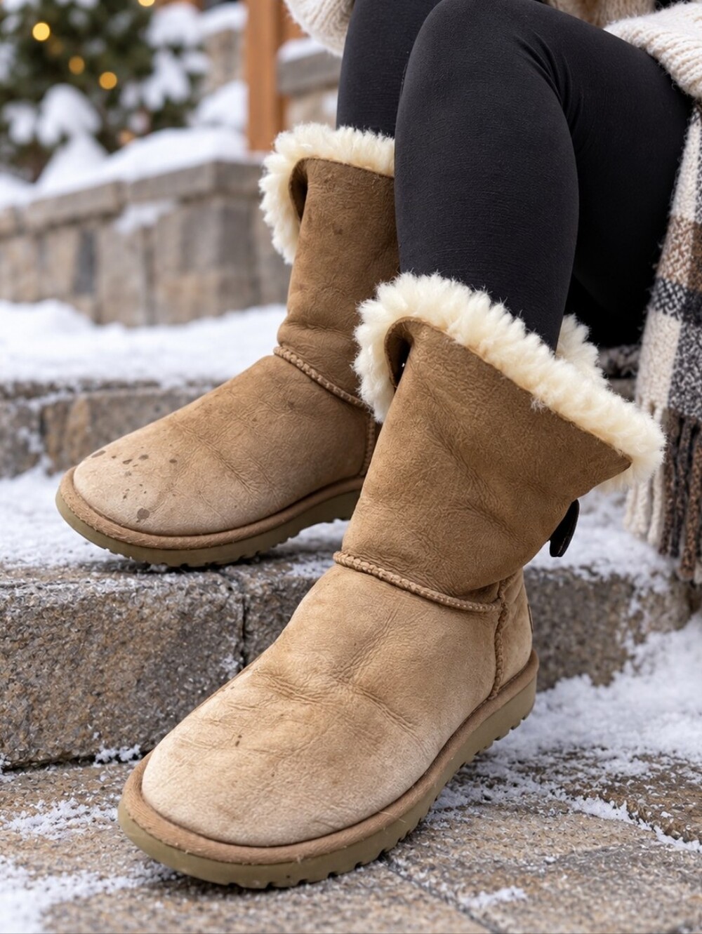 UGG Bailey Button  Sheepskin Lined Winter Boots Size 9